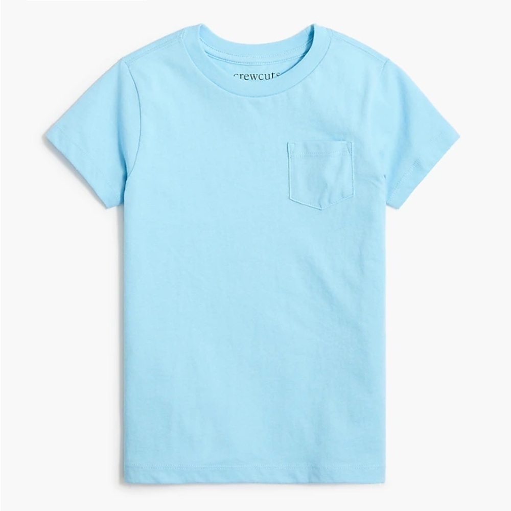 NWOT j crew crisp sky blue Kids' short-sleeve jersey pocket tee